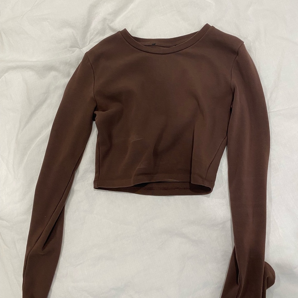 Brown plain baby long sleeve